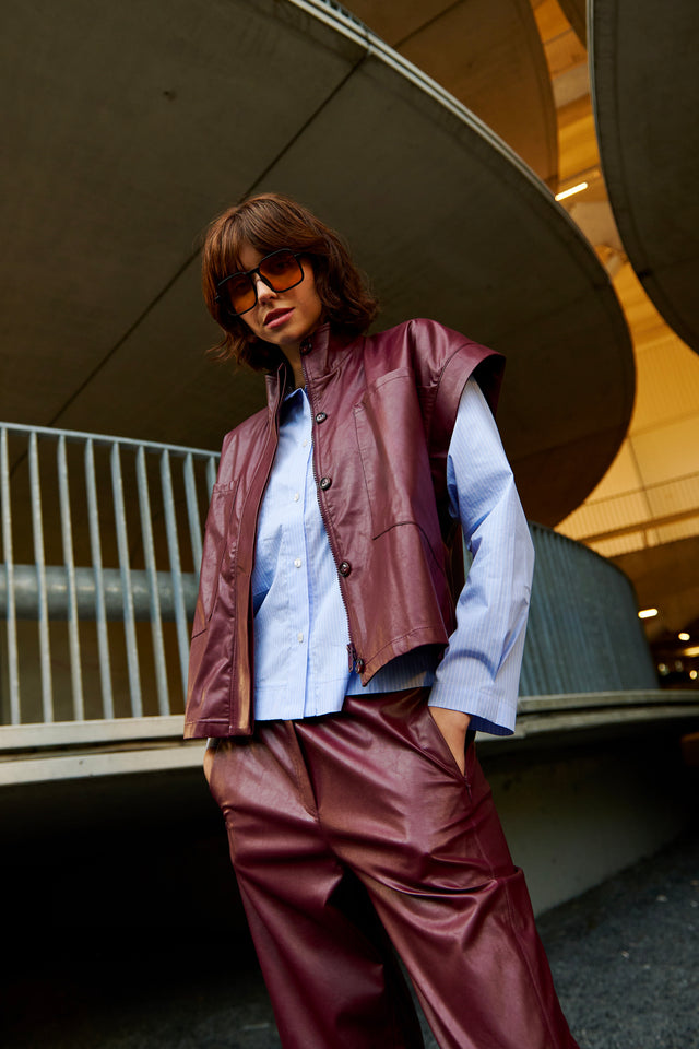 Paola eco leather blouse Paola eco leather blouse | Bordo
