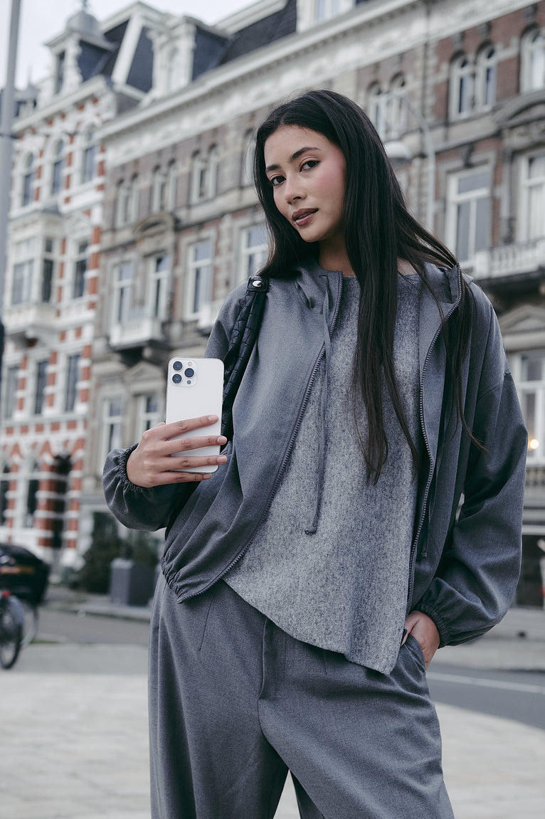 Pullover Cashmere blend 2482 | Dark Grey Melange