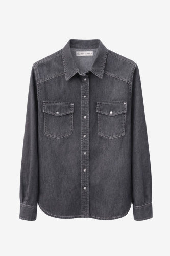 Jessie faded denim shirt | Faded Black