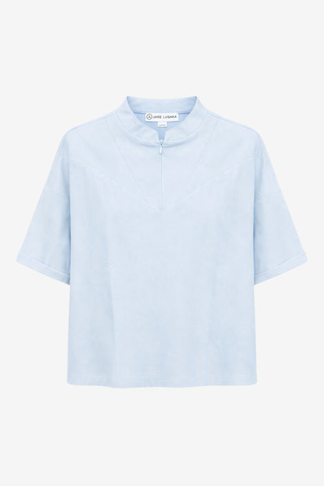 Lissa structure tech jersey top | Light Blue