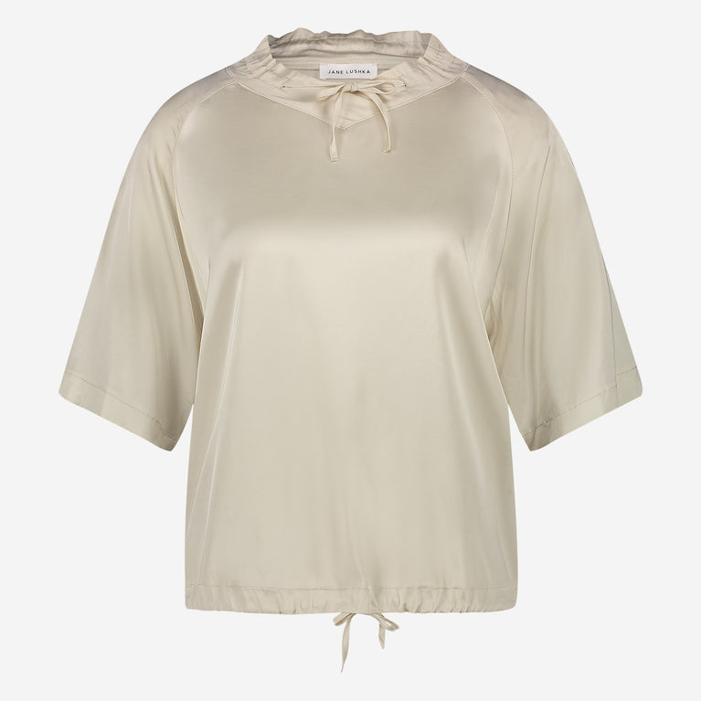 Gia stretch viscose top | Ecru