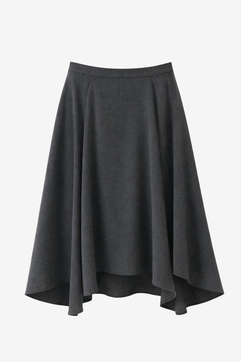 Marta asymmetrical viscose skirt | Anthracite