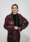 Nerina eco leather bomber jacket | Bordo