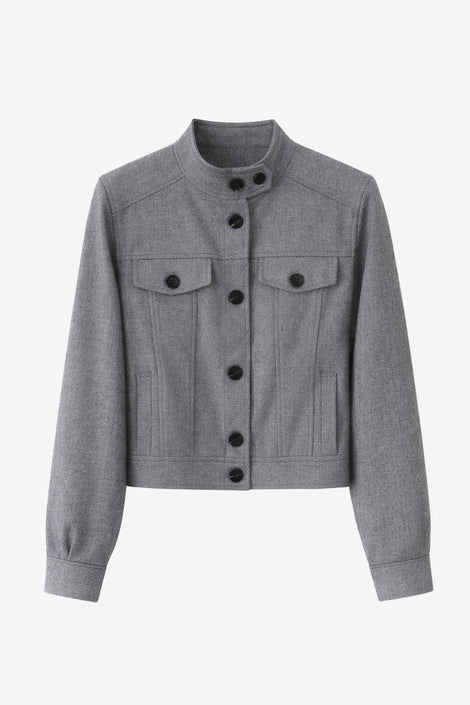 Ophelia viscose blend short jacket | Grey