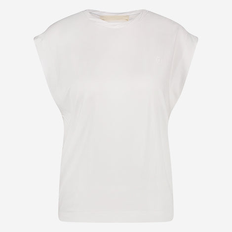 Maria stretch viscose logo top | White