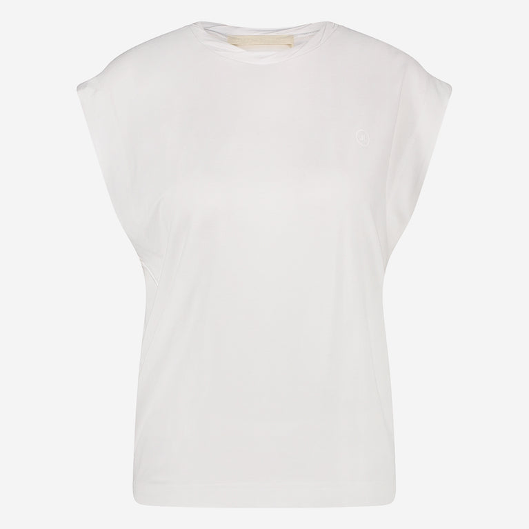 Maria stretch viscose logo top | White
