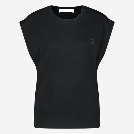 Maria stretch viscose logo top | Black