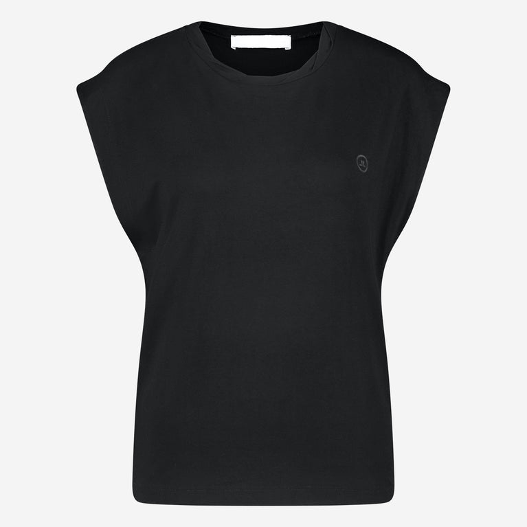 Maria stretch viscose logo top | Black