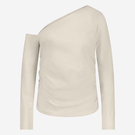 Lidia stretch technical jersey top | Light Sand