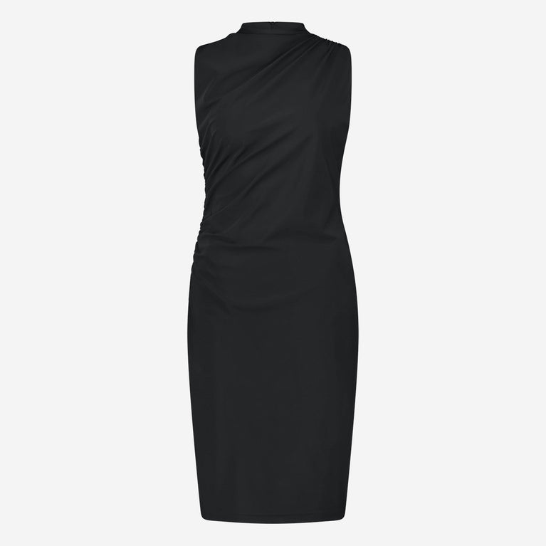 Verena stretch technical jersey dress | Black