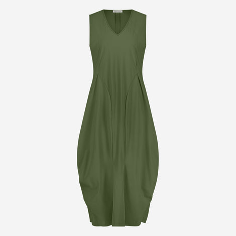 Ria WS stretch technical jersey dress | Oliva green