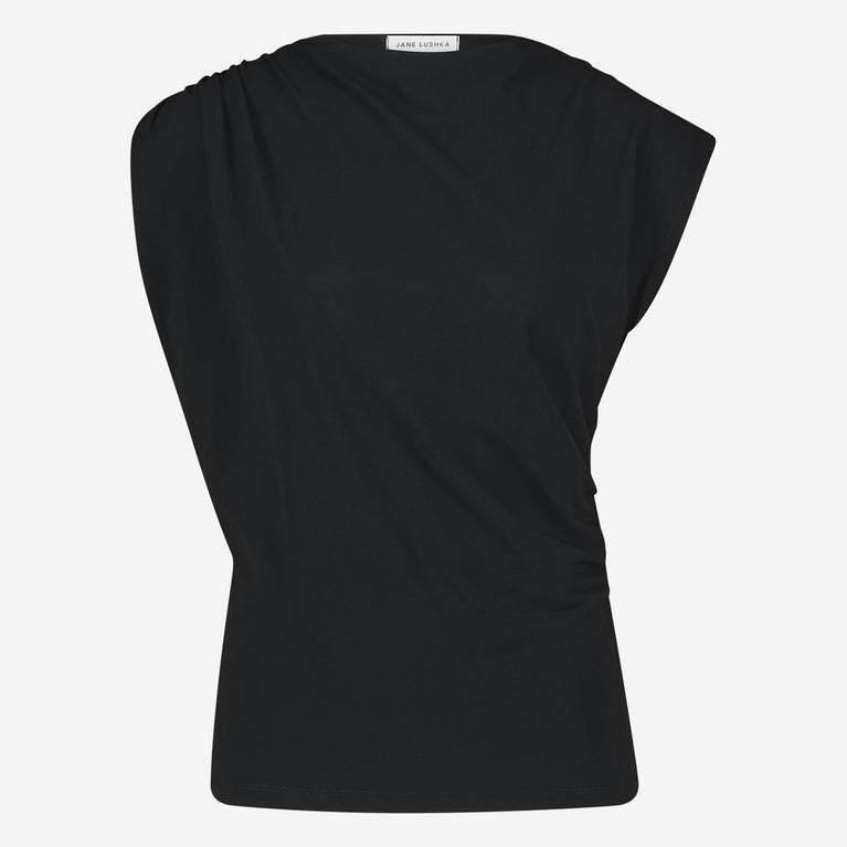 Nelly stretch technical jersey top | Black