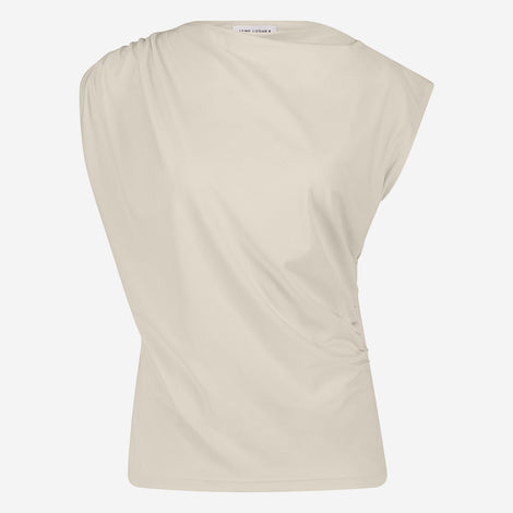 Nelly stretch technical jersey top | Light Sand