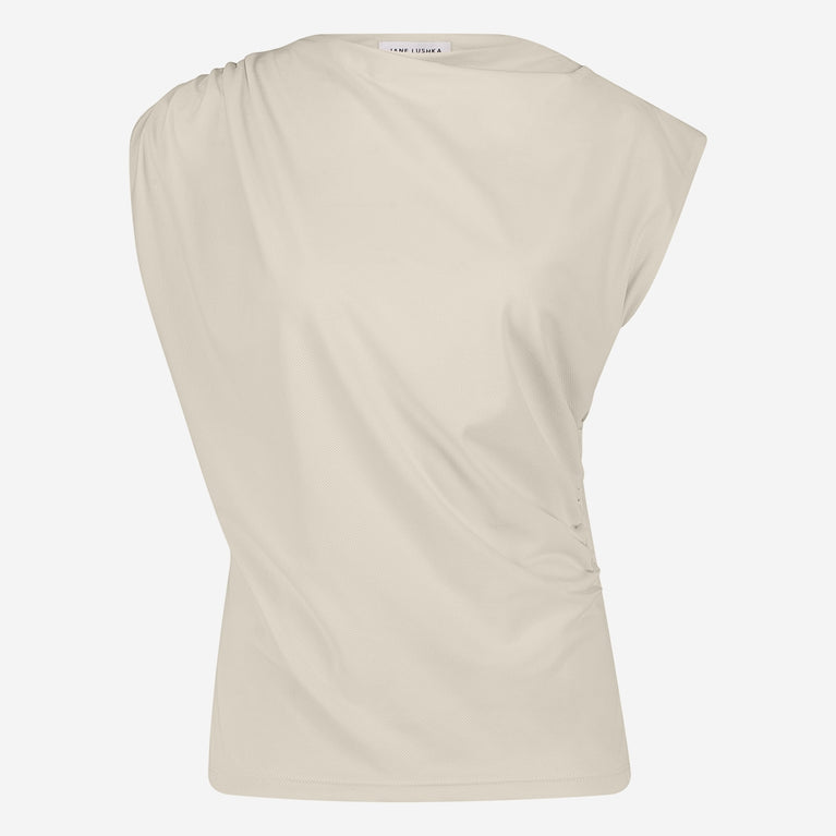 Nelly stretch technical jersey top | Light Sand