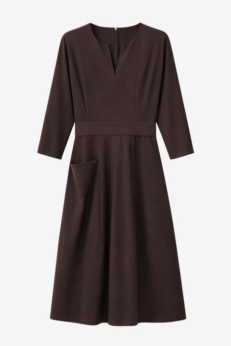 Sasha dress Sensitive tech fabric | Chocolate