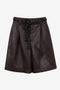 Sola eco leather bermuda shorts | Dark Brown