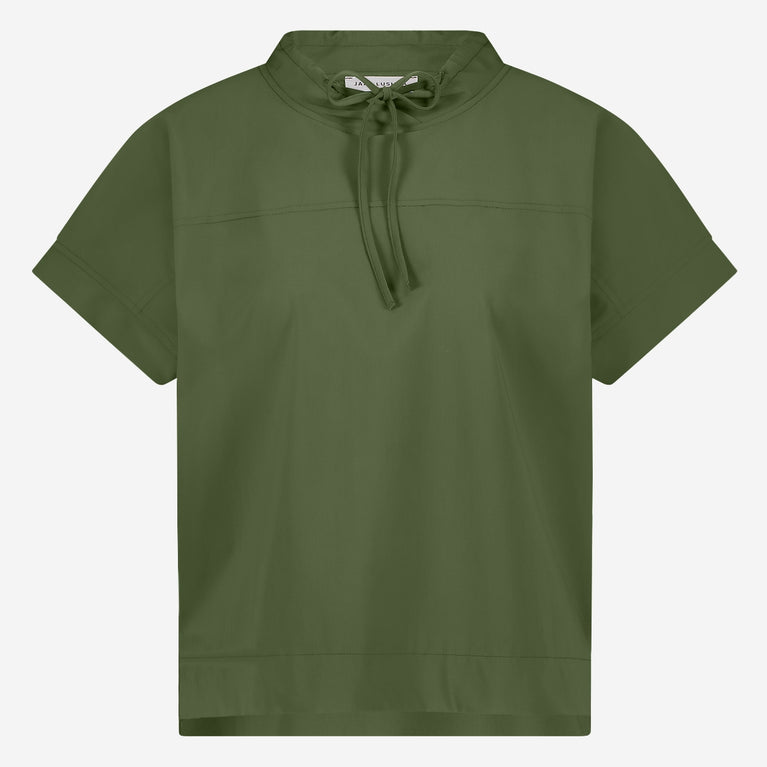 Lucca stretch technical jersey top | Oliva green