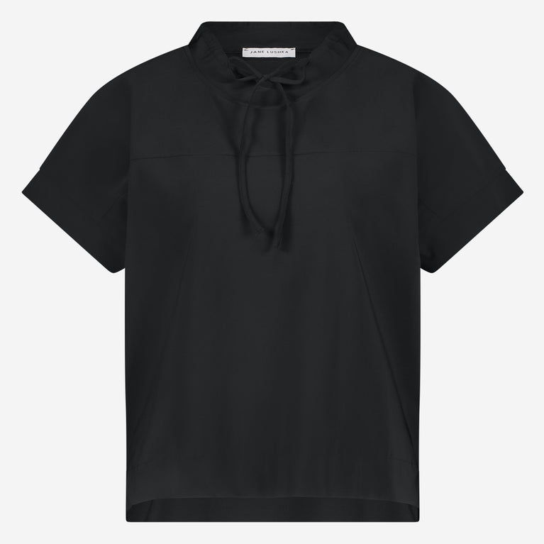 Lucca stretch technical jersey top | Black