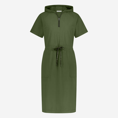 Evi stretch technical jersey dress | Oliva green