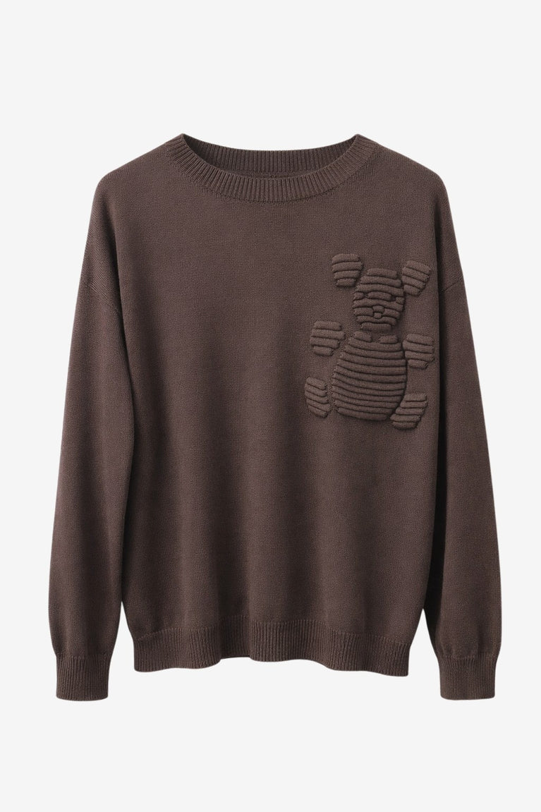 Viscose blend bear pullover 3040 | Brown