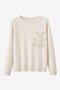 Viscose blend bear pullover 3040 | Ecru