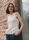 Openwork knit Vest E24082 | Ecru