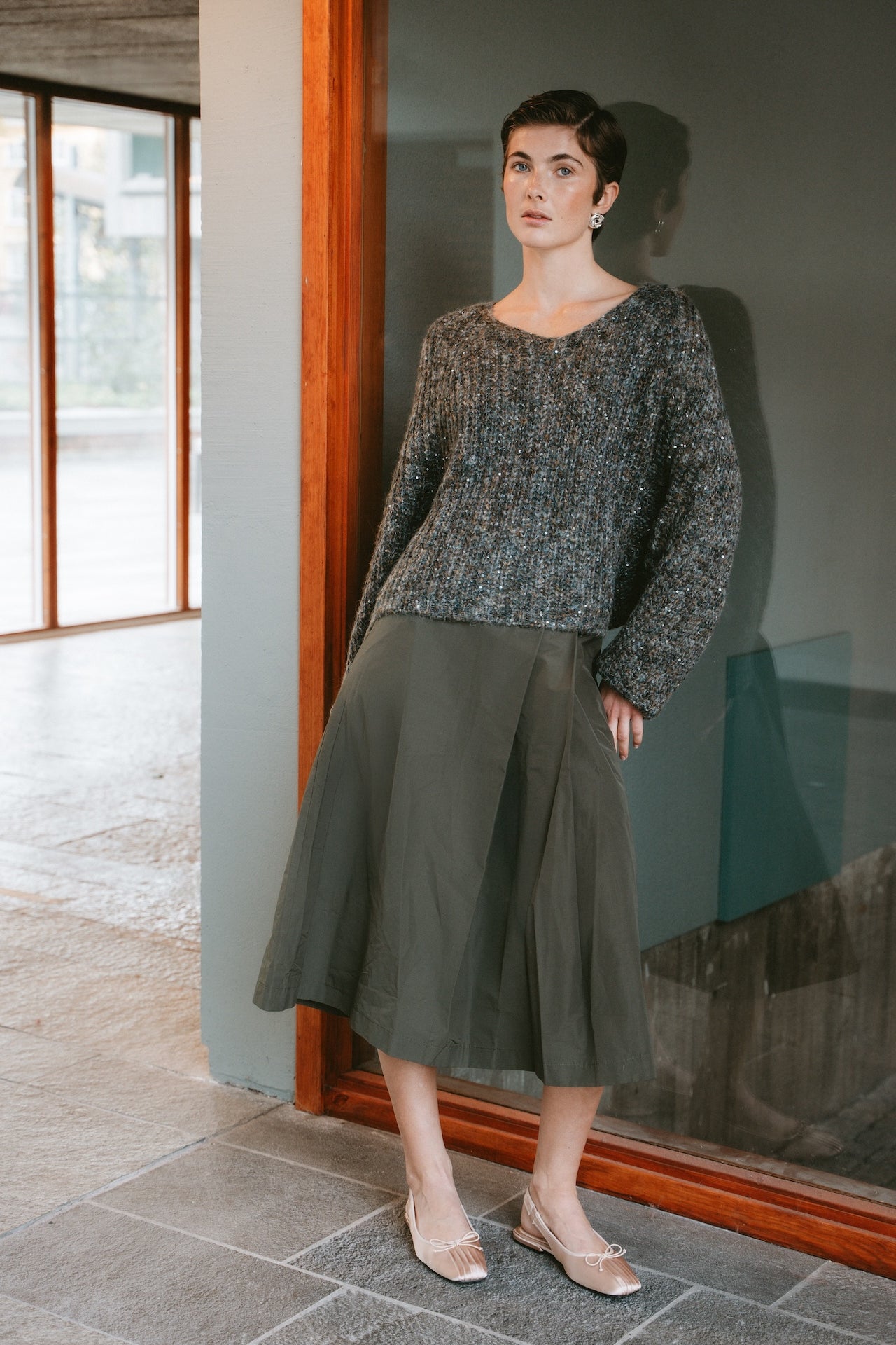 Shiny oversized pullover H20034 Shiny oversized pullover H20034 | Melange