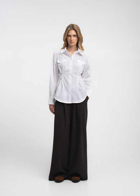 Maele poplin blouse | White
