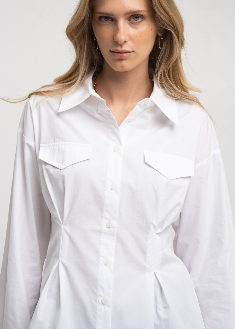 Maele poplin blouse | White