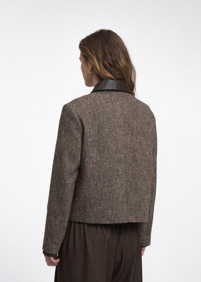 Isolde wool blend pocket blazer | Brown