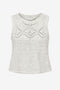 Sequined hole top 25052 | Ecru