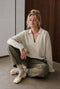 V-neck dyed viscose pullover NB2310 | Ecru