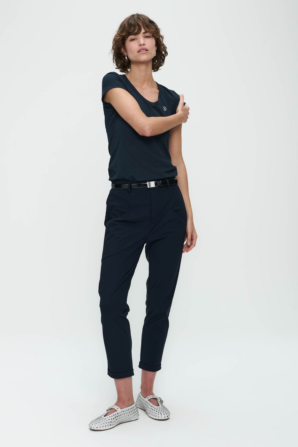 T shirt V Neck Easy Wear Organic Cotton | Blue