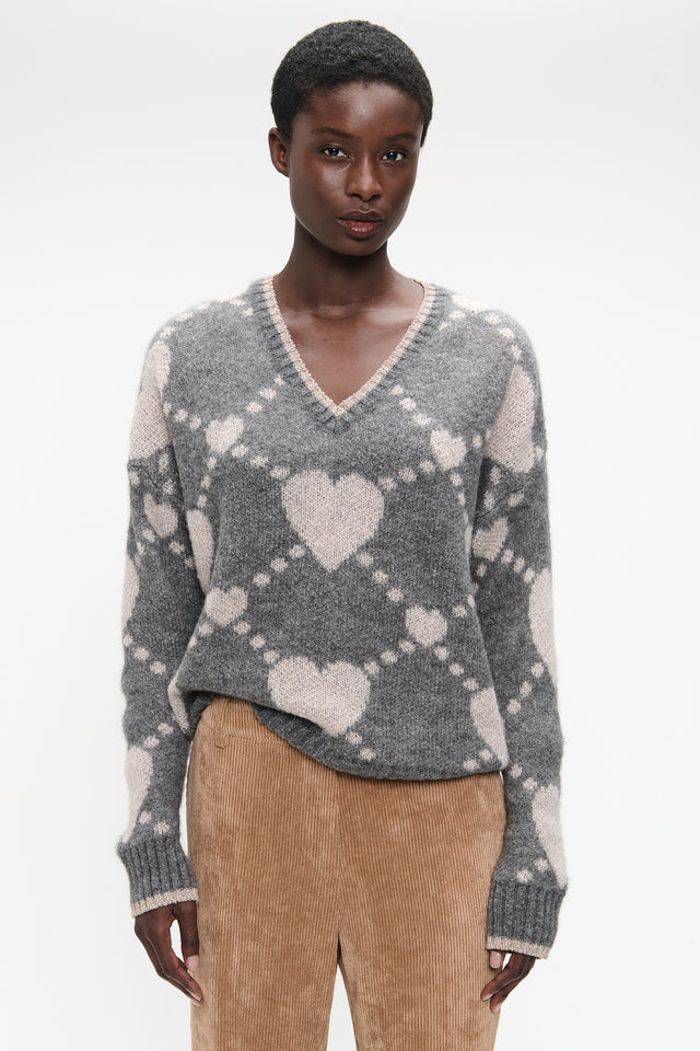 Hearts Pullover H23379 | Grey