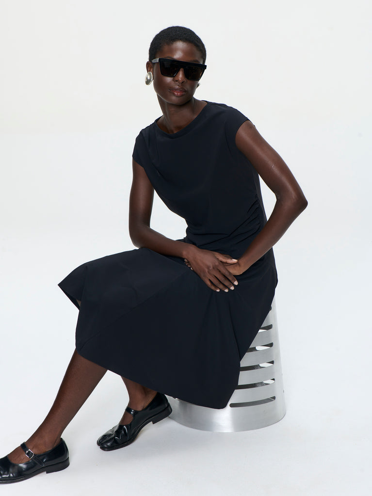 Selin dress technical jersey | Black