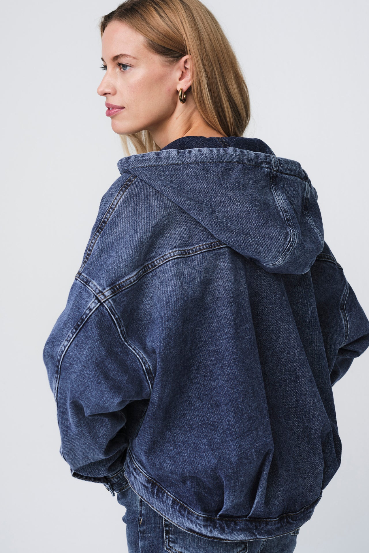 Jessie faded hood jacket | Summer Blue