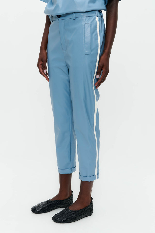 Lena eco-leather pants | Light Blue