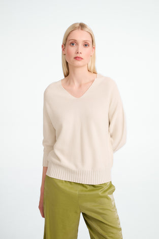 Seamless cotton pullover 317 | Ecru