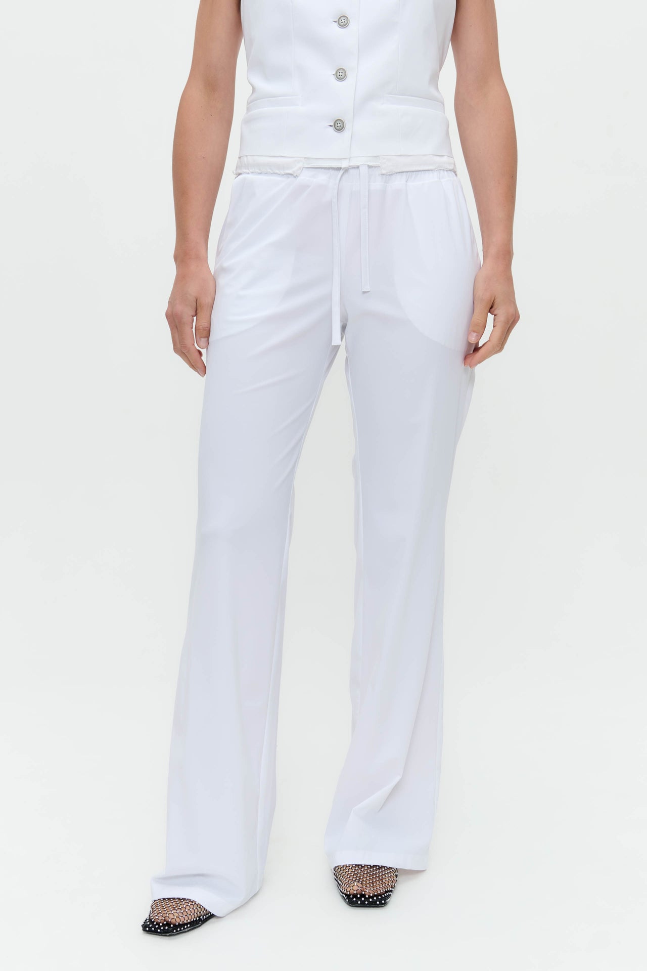 Carola structure technical jersey pants | White