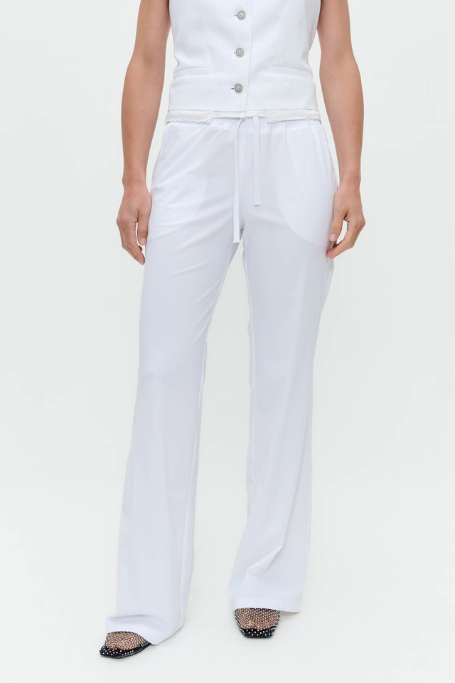 Carola structure technical jersey pants | White