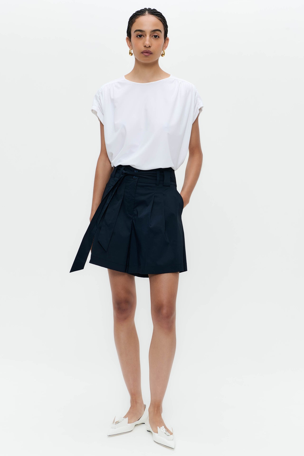 Britta structure technical jersey top | White