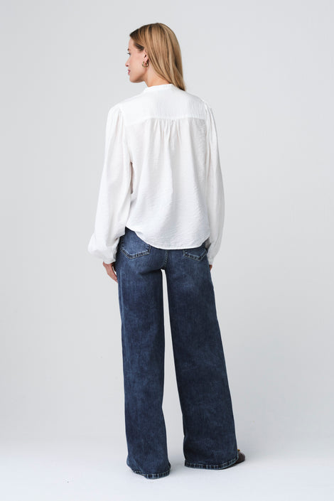 Alen viscose lace blouse | Clound Dancer 2