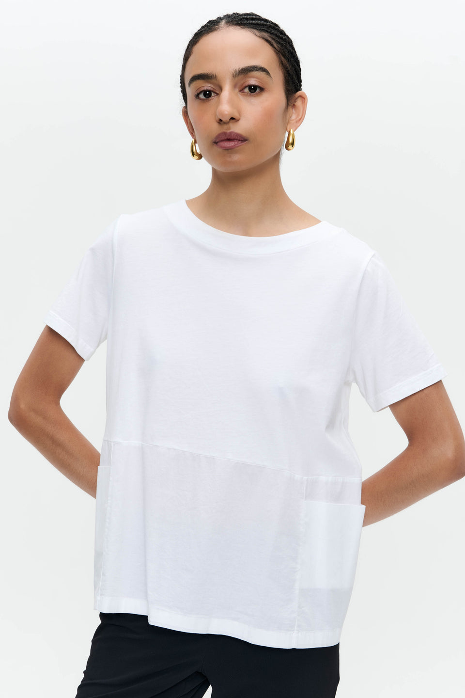 Oversize cotton top T132 | White