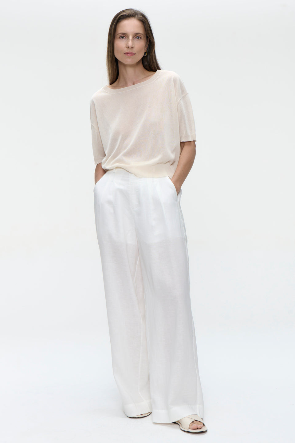 Hamako linnen mix pants | Off White