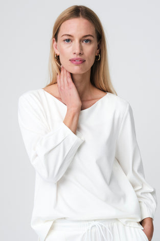 Adelia blouse soft Punto Milano jersay | Panna