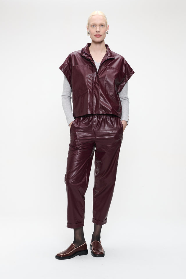 Daphne eco leather pants | Bordo