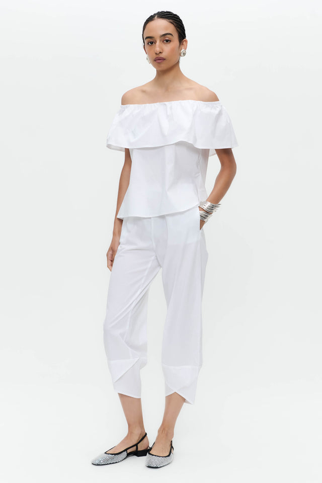 Cotton summer pants T549 | White