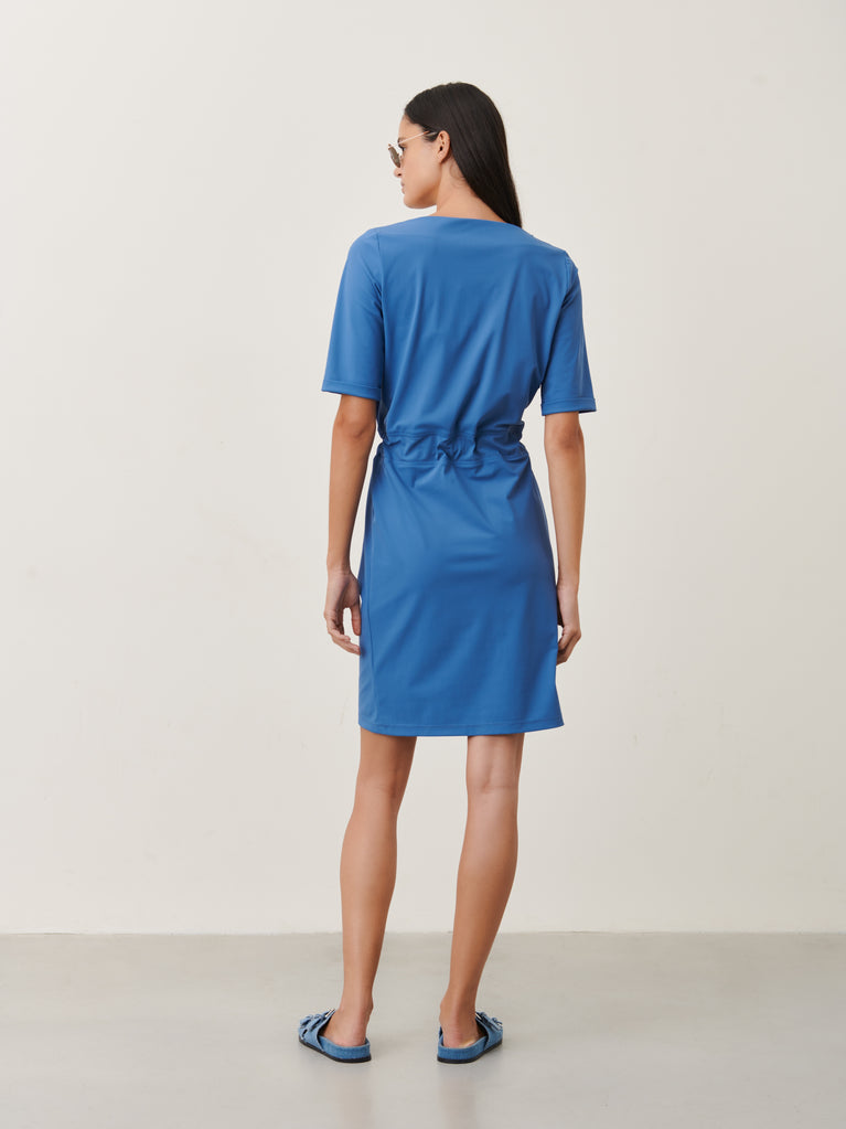 Lea Dress Technical Jersey | Mid Blue