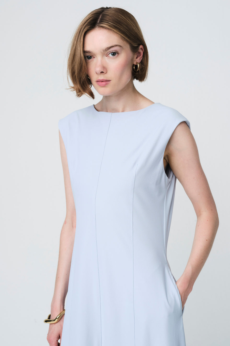 Ricarda structure tech jersey dress | Light Blue