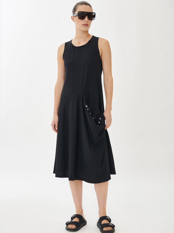 Laris Dress Technical Jersey | Black